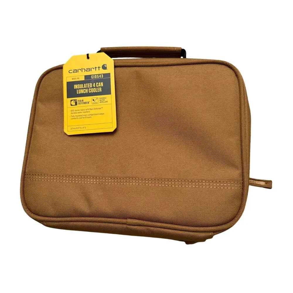 NWT Carhartt CI0286 Unisex Brown Insulated Lunch Cooler Water Resistant‎ Bag